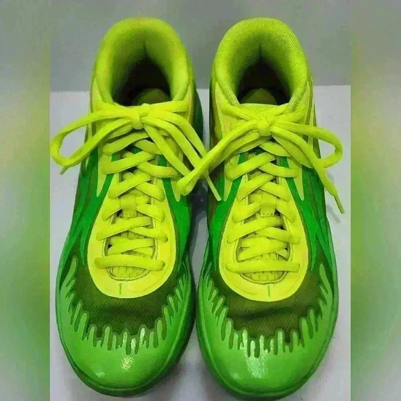 Puma Mens LaMelo Ball Nickelodeon Lace-Up Slime Lime Green Sneakers, sz 6 - Picture 4 of 16